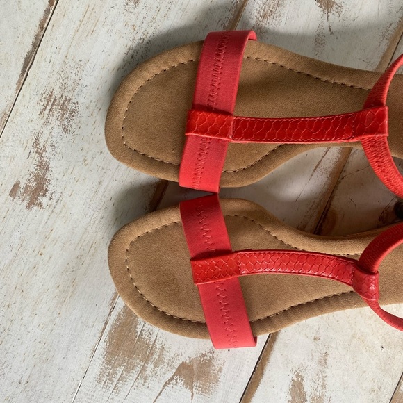 ALFANI coral cork wedge sandals size 9 faux leather summer dressy casual EUC - Picture 3 of 12